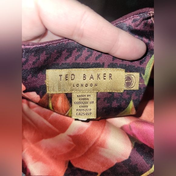 Ted Baker Edge to Edge Sheath Dress - Oxblood Sz 1 Equiv‎ To US Sz 4 Wool Blend - Picture 5 of 10